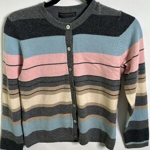 Free cashmere color block cashmere cardigan size medium multi
